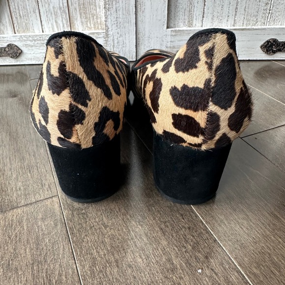 Kate Spade Leopard Print Cow Fur Fall‎ Holidays Classic Block Heel 7M - Picture 3 of 9